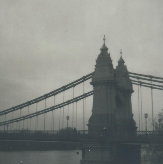 A bridge of memory - shot on Polaroid SX-70, Hammersmith, London 2019.